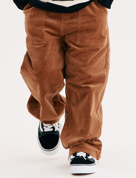 KIDS CORDUROY PANTS - BROWN brownbreath